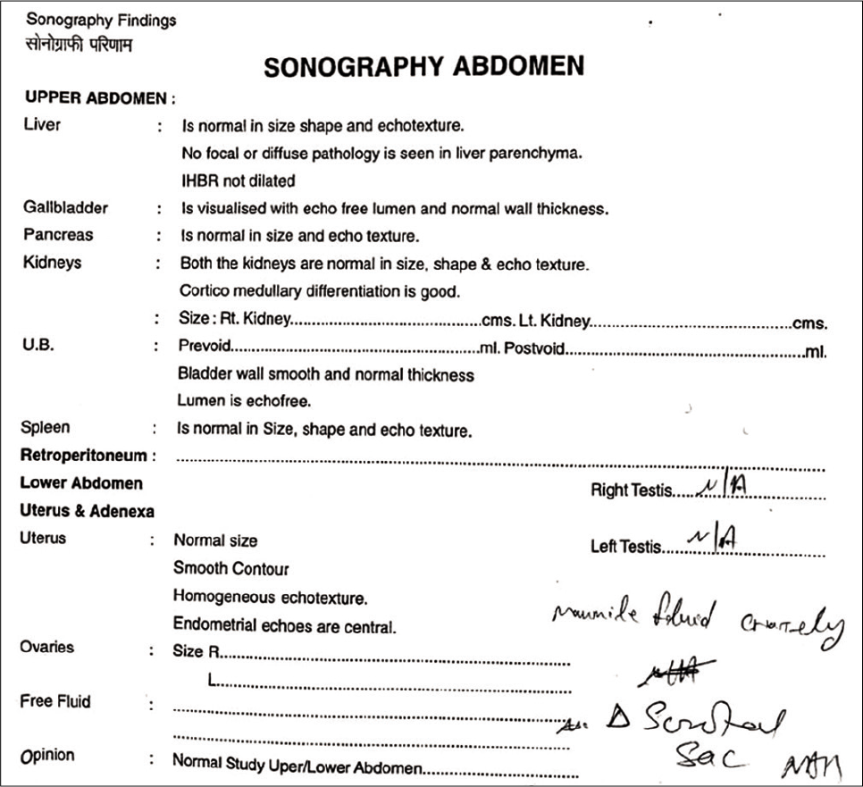 Post-treatment USG report