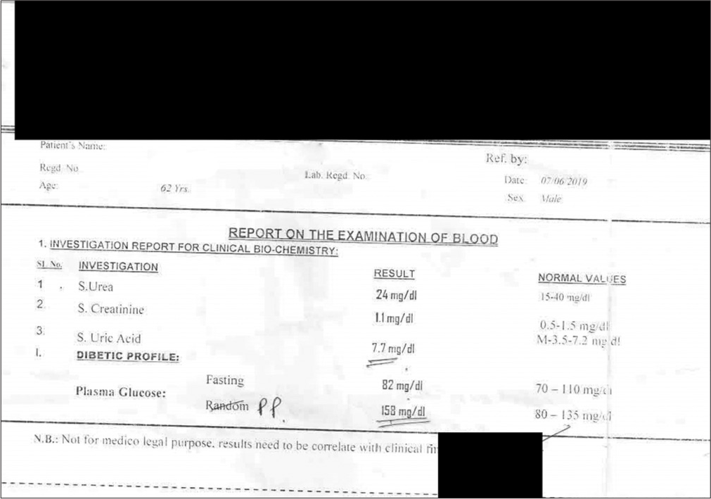 Blood examination report of Case 3 on 07/06/2019.